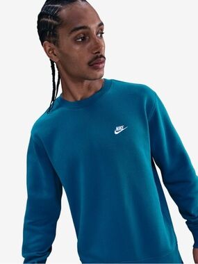 Nike Sportswear Club French Terry Crewneck Sweatshirt in Teal